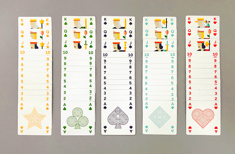 All five suits of the Zark City cards