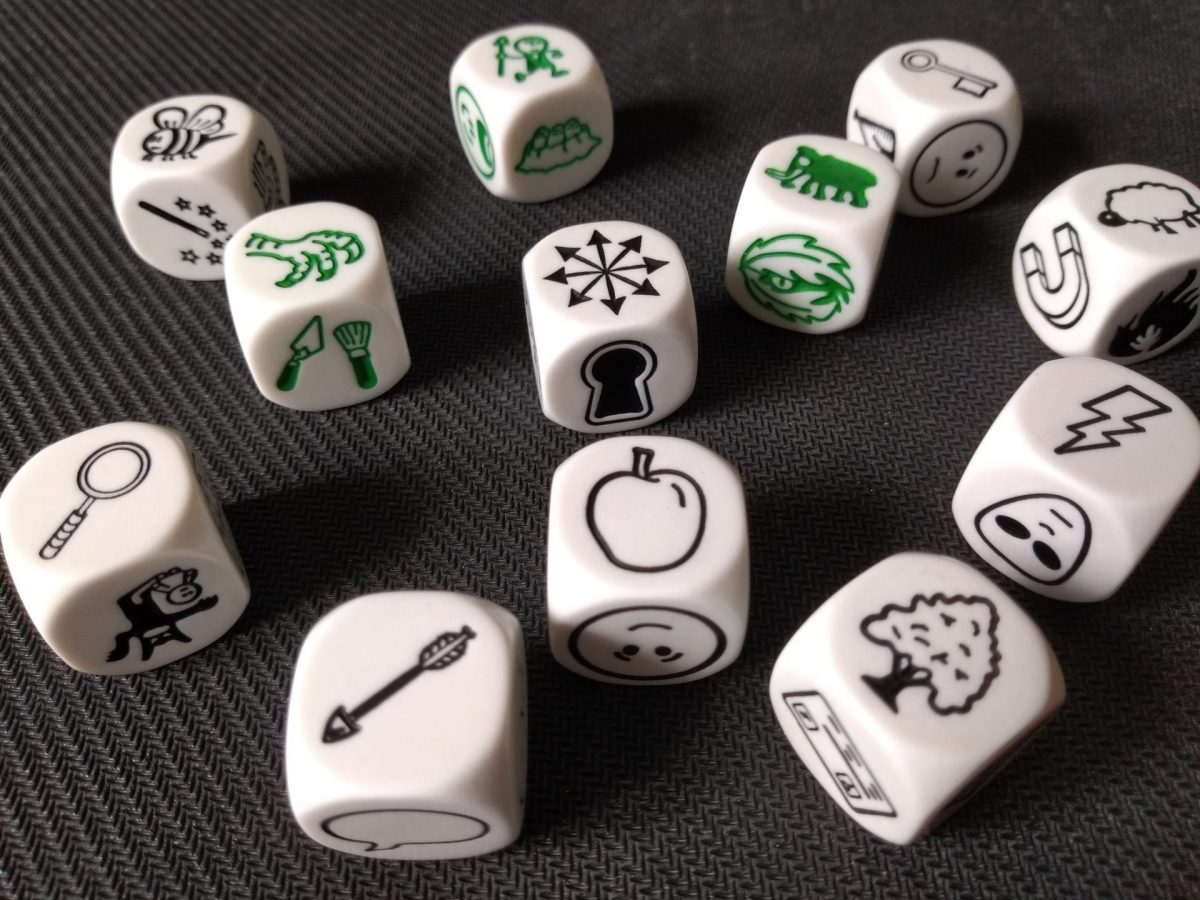 Set of 15 Dice Polyhedral Pixie Wings w/ White Numbers
