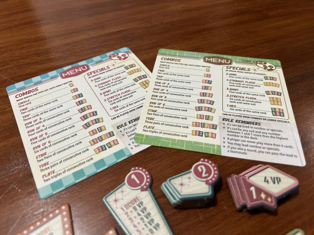 Two of the included menus, which show the ranks of different card sets.