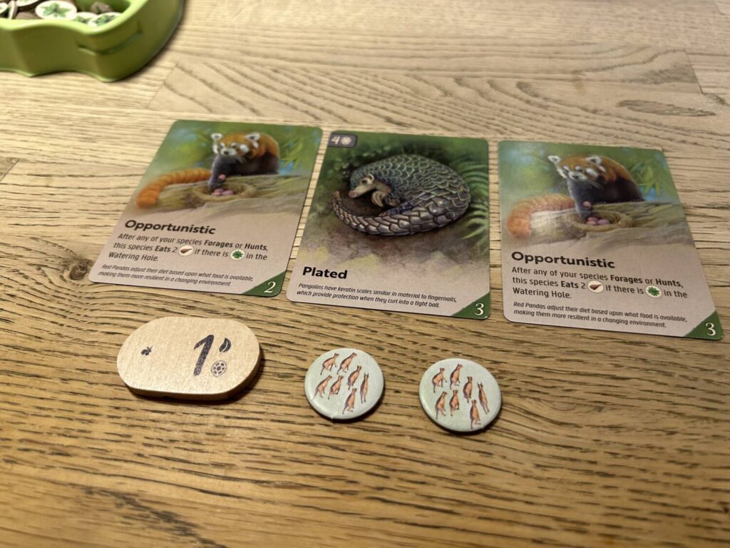 A species with a size of 1 and a population of two, with three traits.
