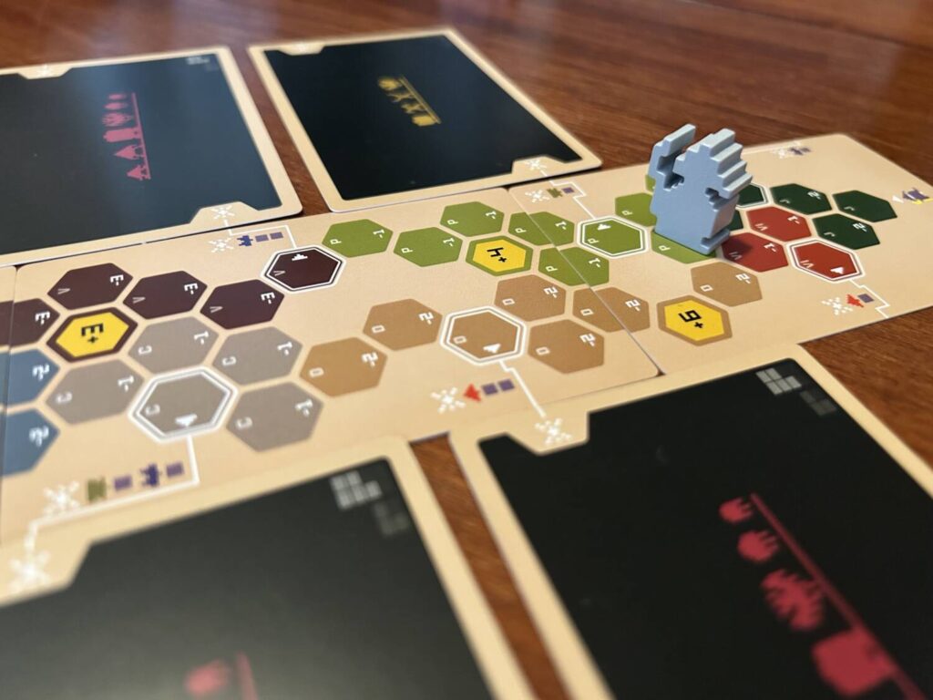 The map for Unreliable Wizard is three cards, each with a series of different-colored hexagons. Each hexagon contains a number, indicating the amount of health it costs to move…</p>
<p>The post <a href=